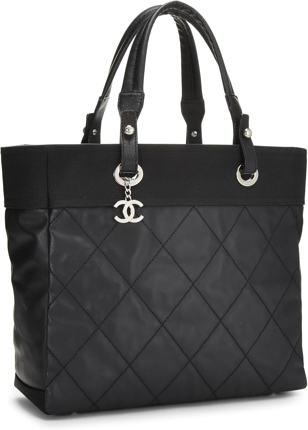 Pre-Loved Black Quilted Paris Biarritz Tote, Black