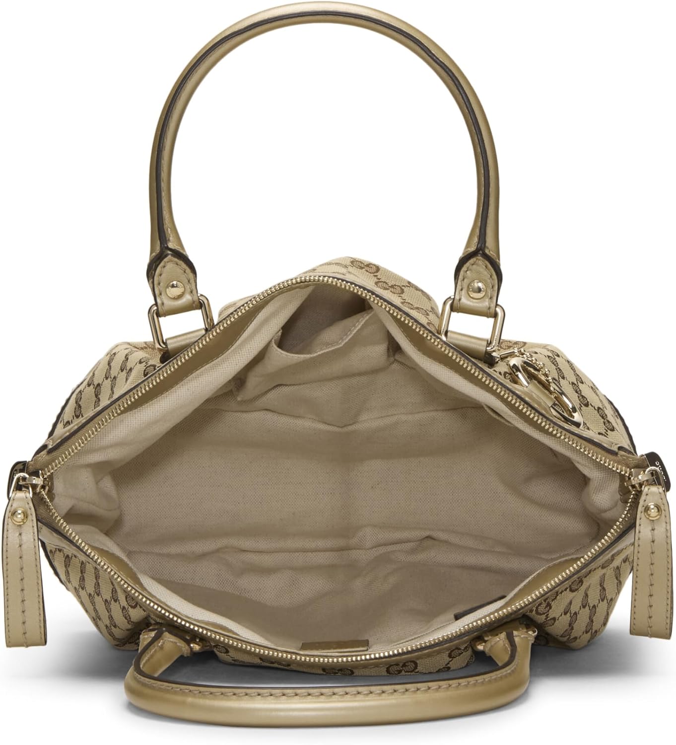 Pre-Loved Gold Original GG Canvas Sukey Zip Handbag, Gold