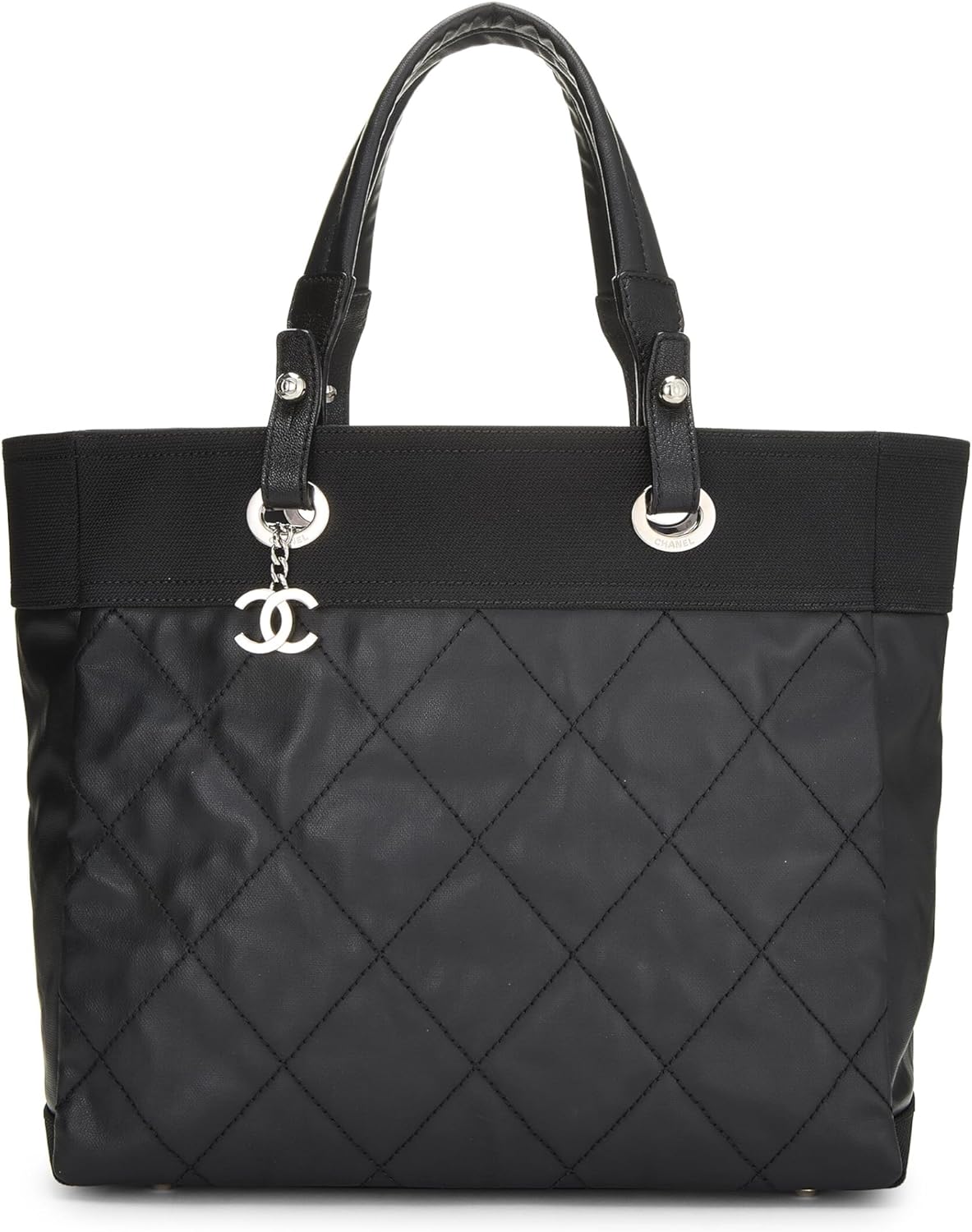 Pre-Loved Black Quilted Paris Biarritz Tote, Black