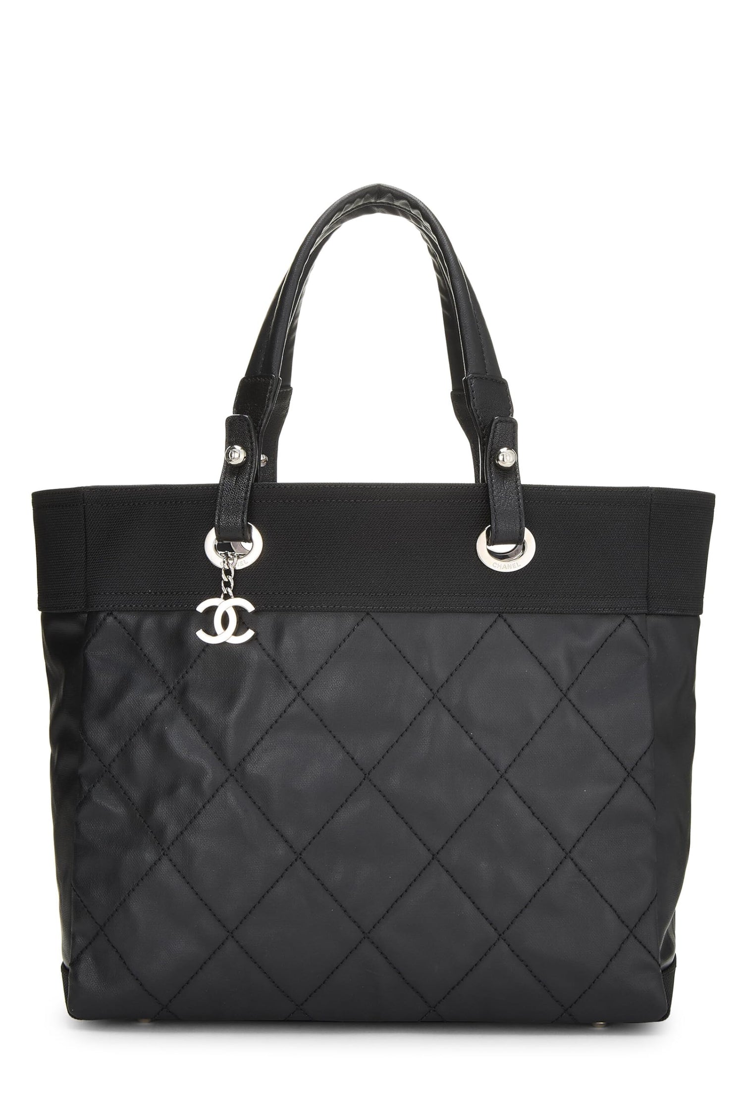 Pre-Loved Black Quilted Paris Biarritz Tote, Black