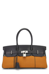 Hermès, Pre-Loved Black & Orange Box Leather Shoulder Birkin 42, Black