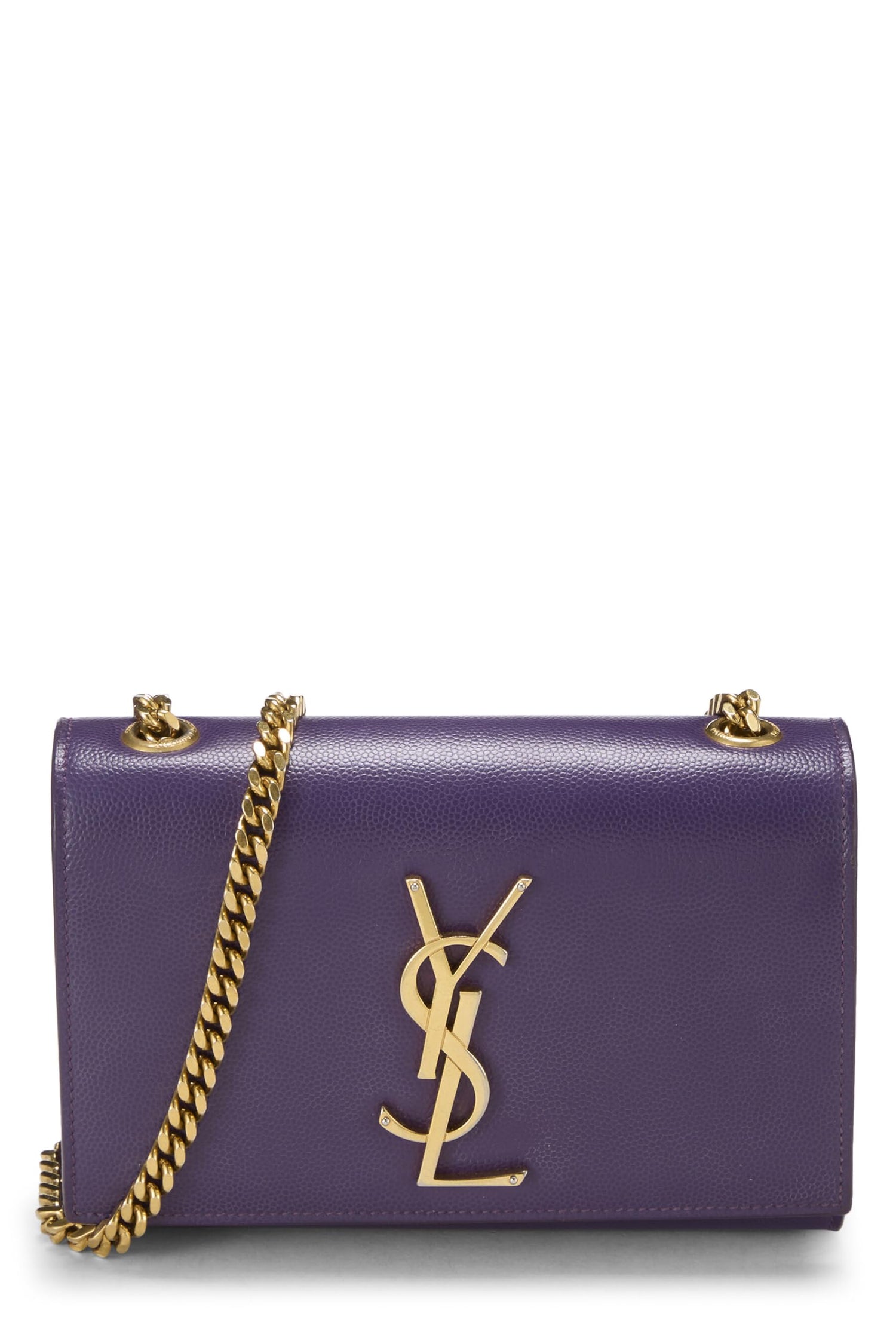 Pre-Loved Purple Grainy Leather Kate Chain Bag Mini, Purple