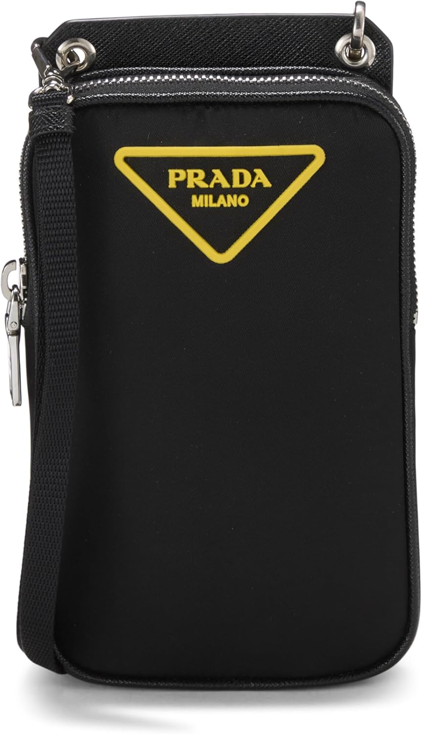 Pre-Loved Black Nylon Phone Bag, Black