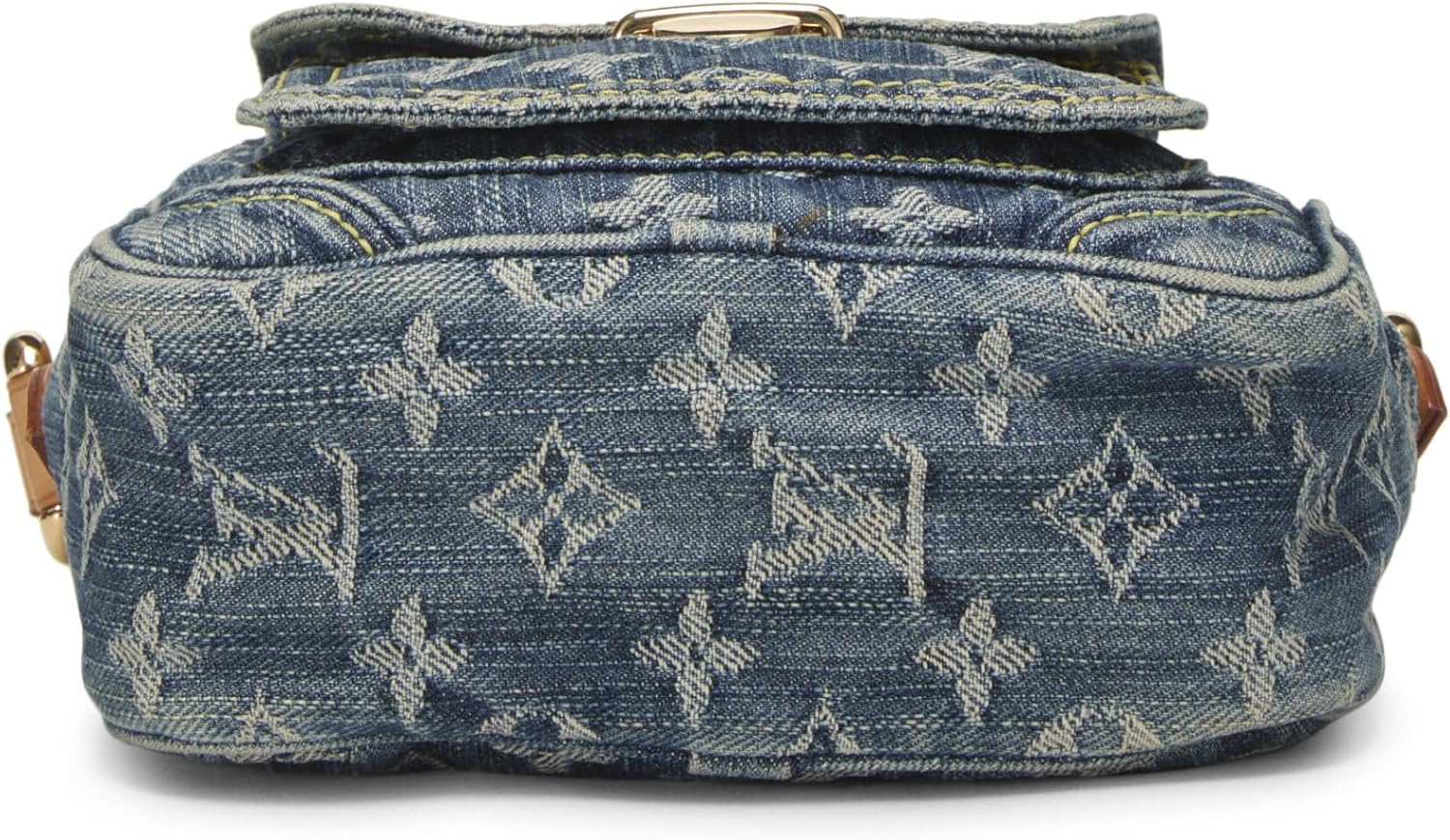 Pre-Loved Blue Monogram Denim Camera Bag, Blue