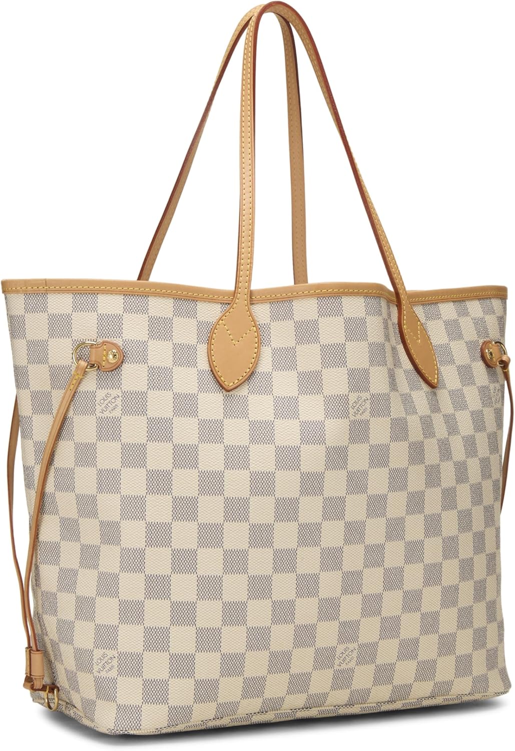 Pre-Loved Damier Azur Neverfull MM, White