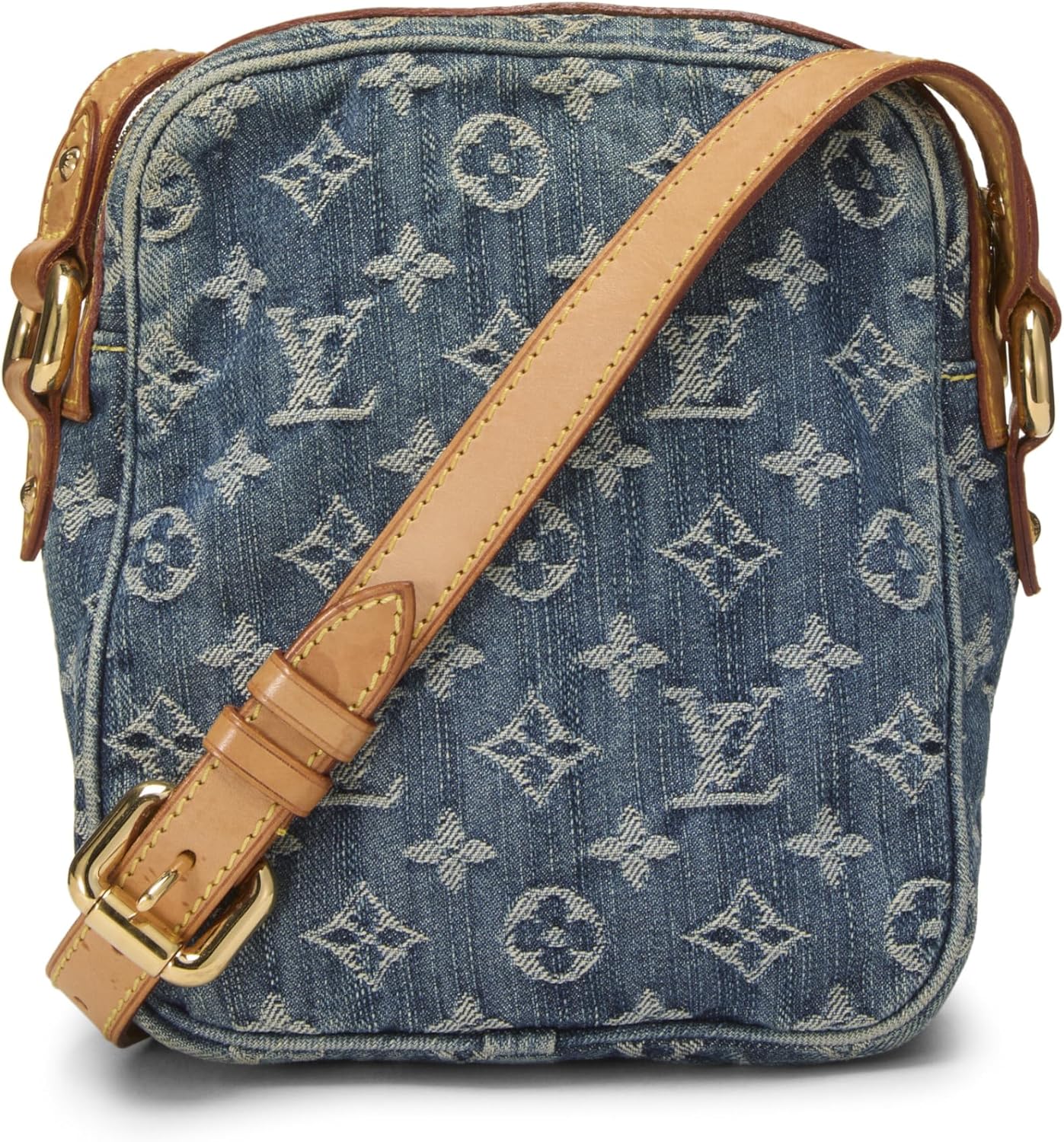 Pre-Loved Blue Monogram Denim Camera Bag, Blue